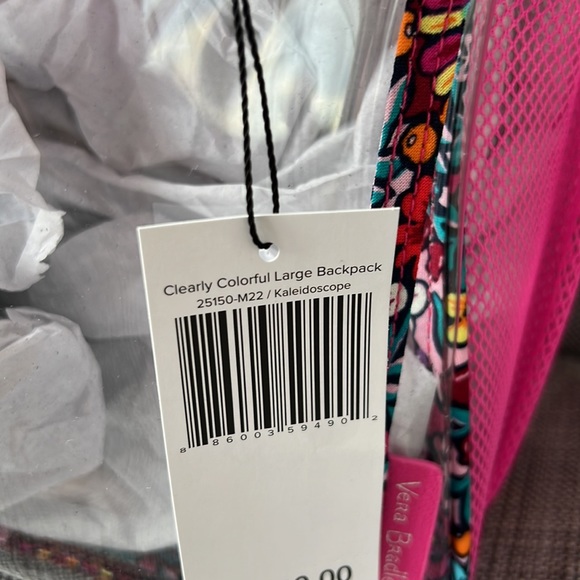 Vera Bradley Clear Clearly Colorful Large Backpack Kaleidoscope - Picture 13 of 13